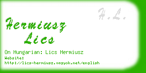 hermiusz lics business card
